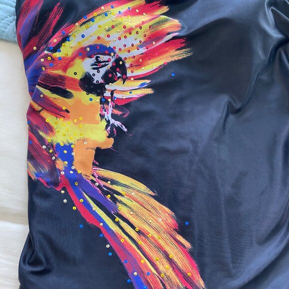 Nicole Miller square neck Parrot Print One Piece swimsuit size 8 - Picture 8 of 9